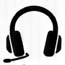 Stylized headset icon for support