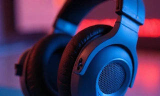 High-quality noise-cancelling gaming headset, clean background.