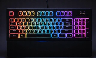 Mechanical Gaming Keyboard with RGB lighting, clean background.